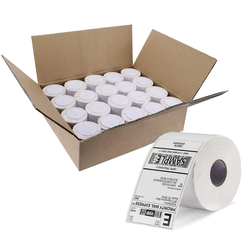 Factory Waybill Waterproof Shipping Sticker 4x6 Label Roll Blank Sticker Direct Thermal Paper Label