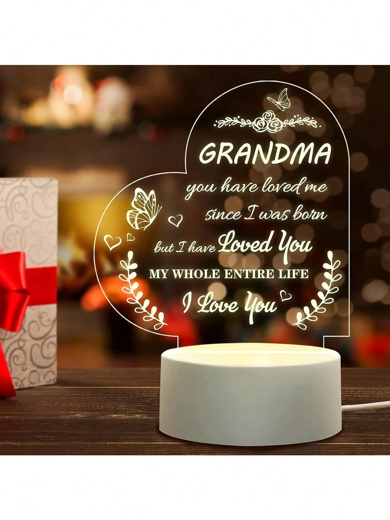 Romantic Love  Gifts Lamp Personal Customized Letters Heart Shaped 3D LED Acrylic Warm Night Light