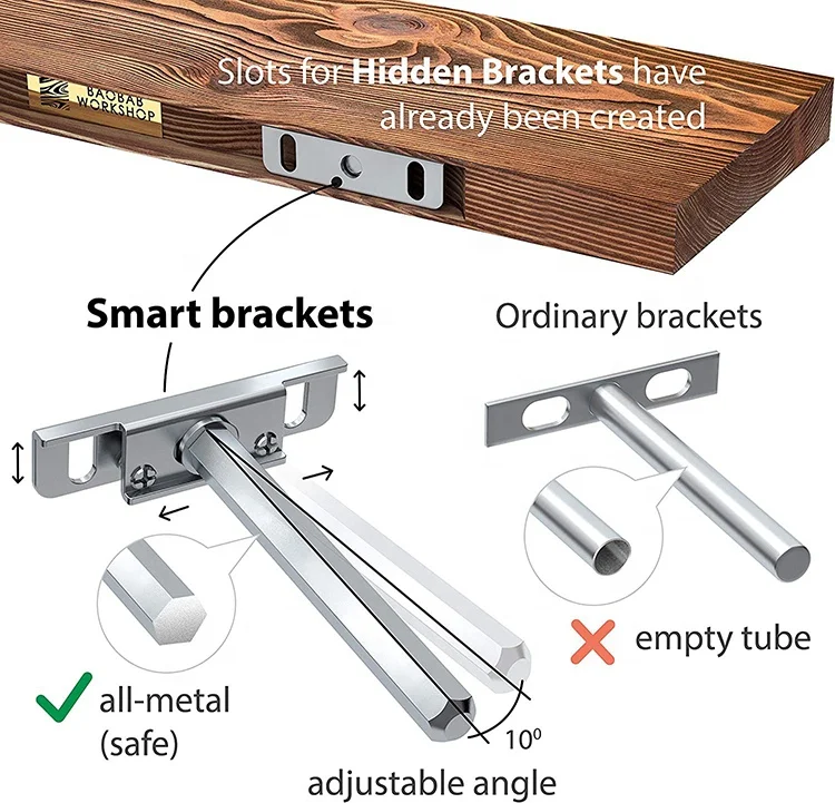 K&B wholesale simple design wall mounted shelf bookshelf solid wooden board floating shelves for home bathroom bedroom