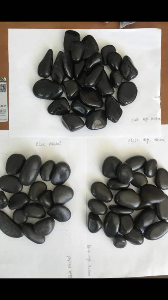 
Chinese natural NJ203 high polished black pebble stone cobblestone 