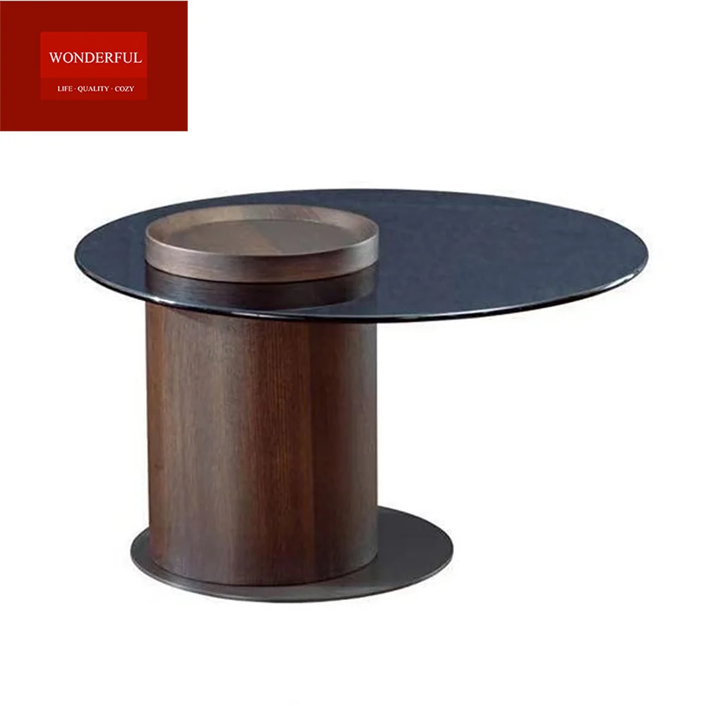 Wholesale Price Modern Design Wood Living Room Furniture Round Wooden Coffee Table