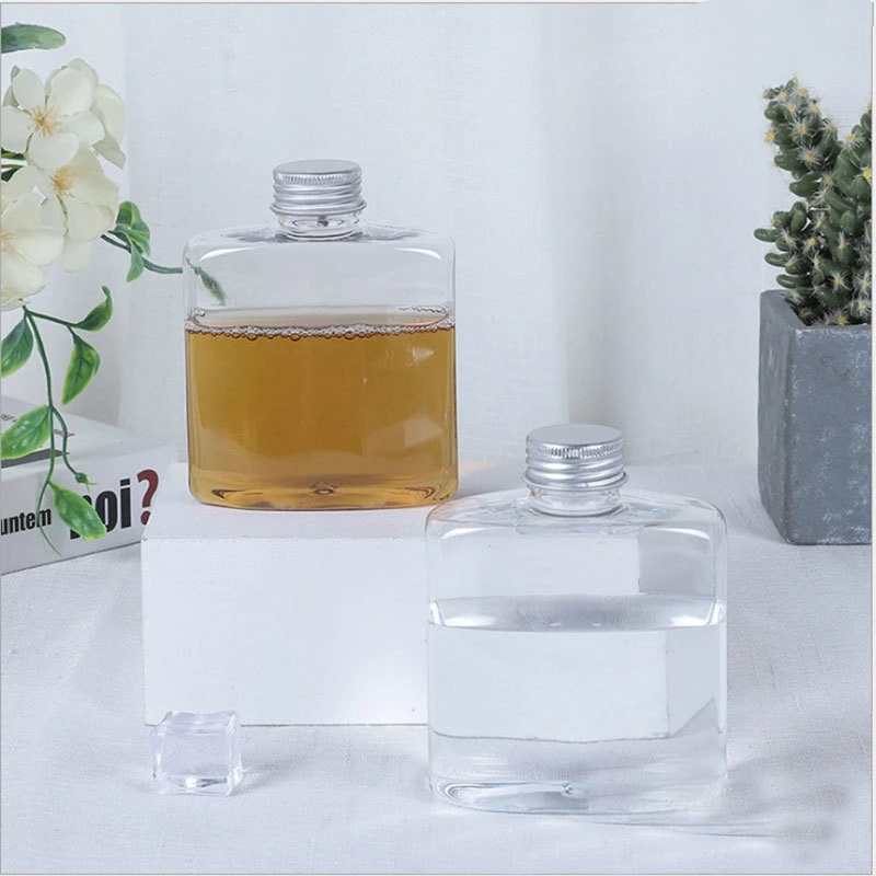 Popular PET Disposable Coffee Bottle 250ml Milk Tea Bottle Creative Portable Plastic Juice Beverage Bottle