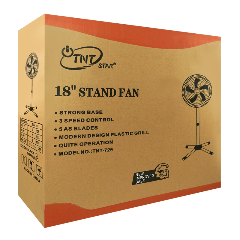 TNTSTAR TG-725 New Air Cooling Appliance Electric cooling Solar Pedestal 18inch Stand Fan