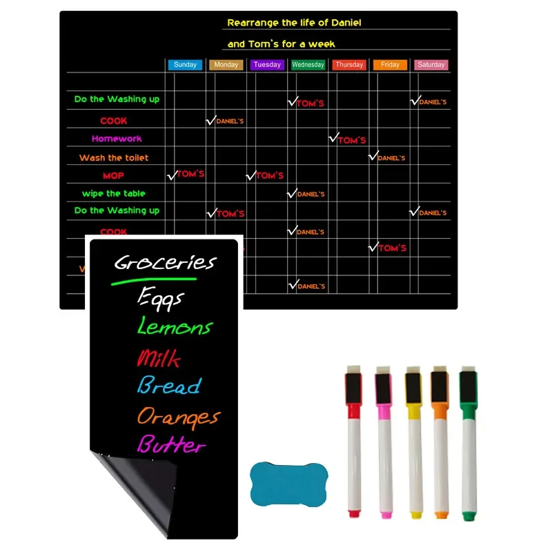 Monthly Planner Dry Erase Boards Fridge Calendar Magnetic Board Whiteboard with Thickened Magnet for Wall Hanging