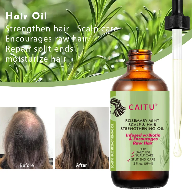 Professional Organic Rosemary Oil Nourishing Treatment Rosemary Hair Oil For Split Ends, Dry Scalp, Hair Growth