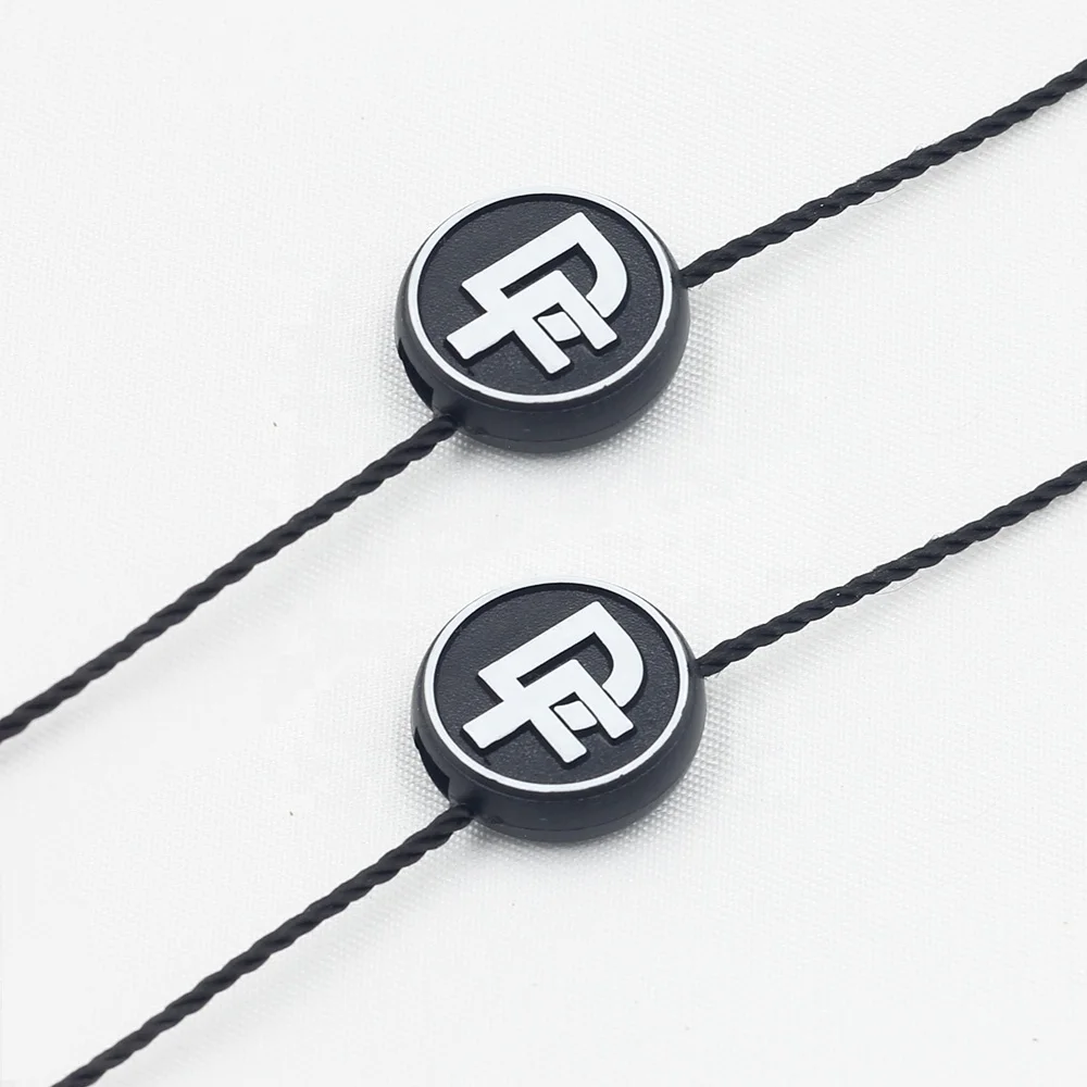 Golden Custom Garment Plastic Gift Tag Sustainable Emboss Logo String Hang Tag Brand Logo Clothing Tag PE OEM Shoes Store Logos