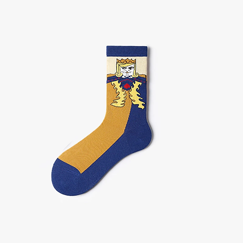 
Fun Custom Crew Men Dress Red White And Blue Poker Socks 