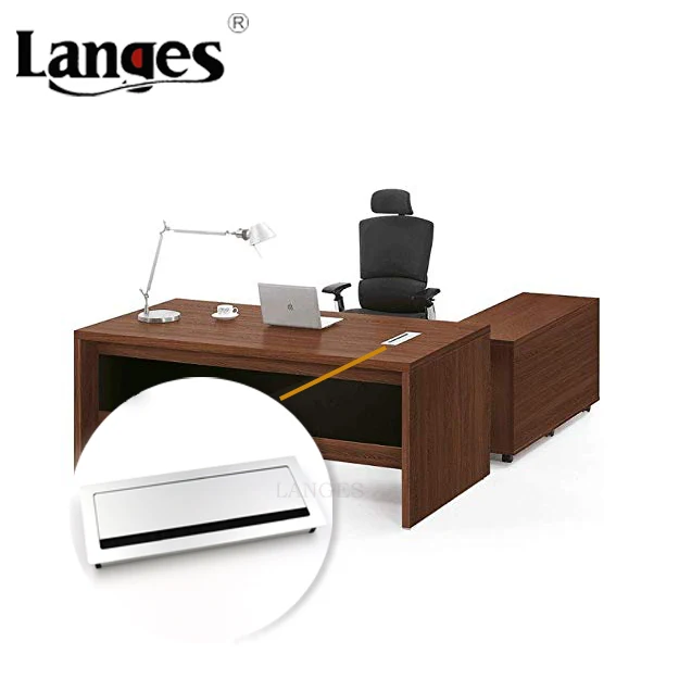 Furniture Hardware Management Table Aluminum Tidy Office desktop Insert Buffer self close cable grommet Box