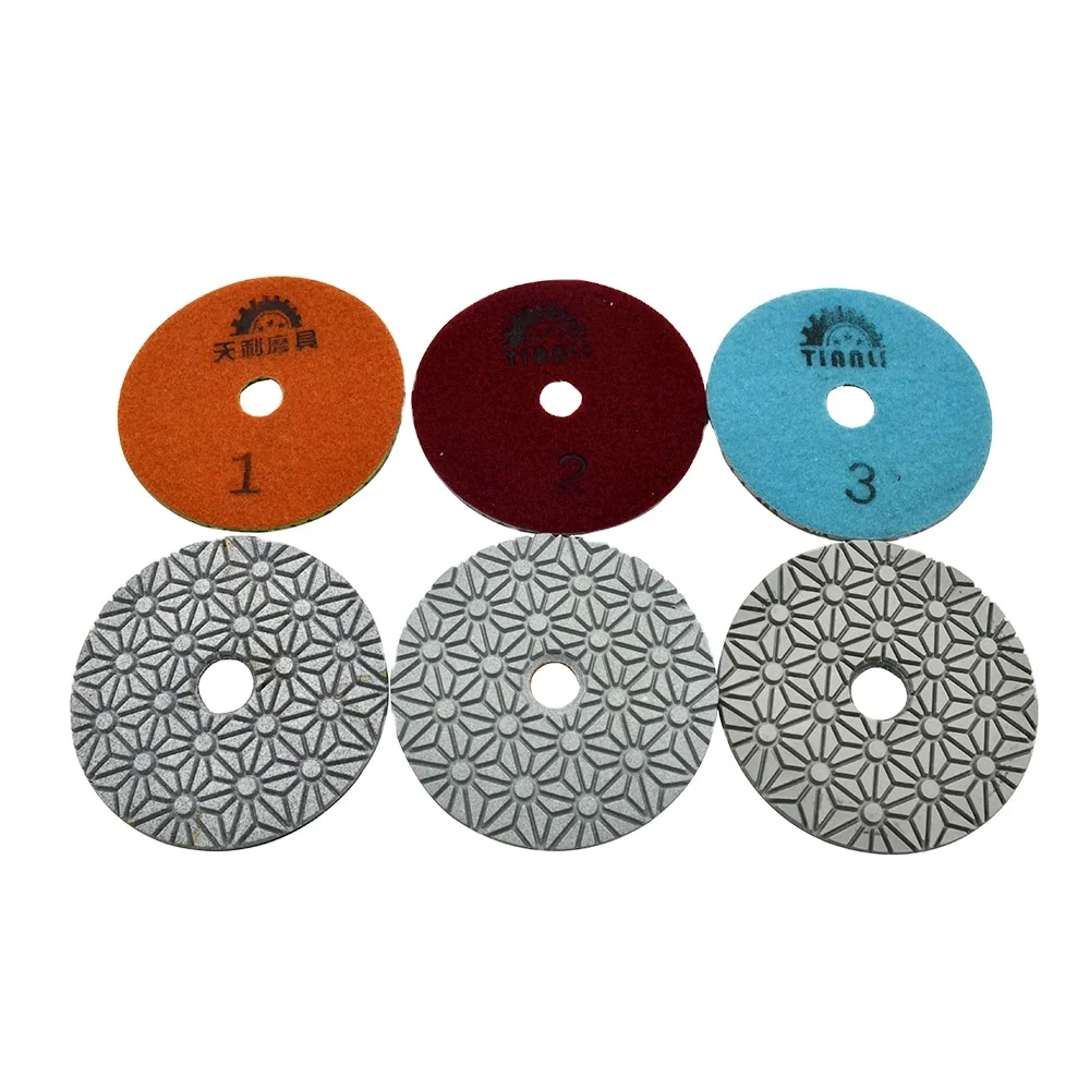 New Hot Selling Machine Diamond Polishing Pads Resin Granite Stone Wet and Dry 3m OEM 3 Step Diamond Polishing Pad