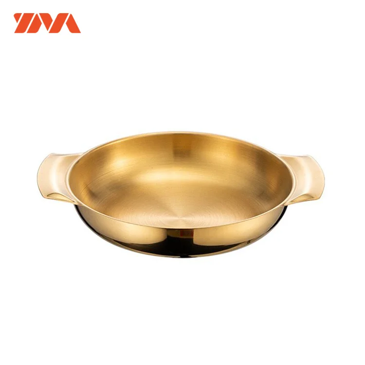 Factory Wholesale Korean soup pot seafood dry pot small hot pot cookware non-stick stainless steel cook pan paella pan
