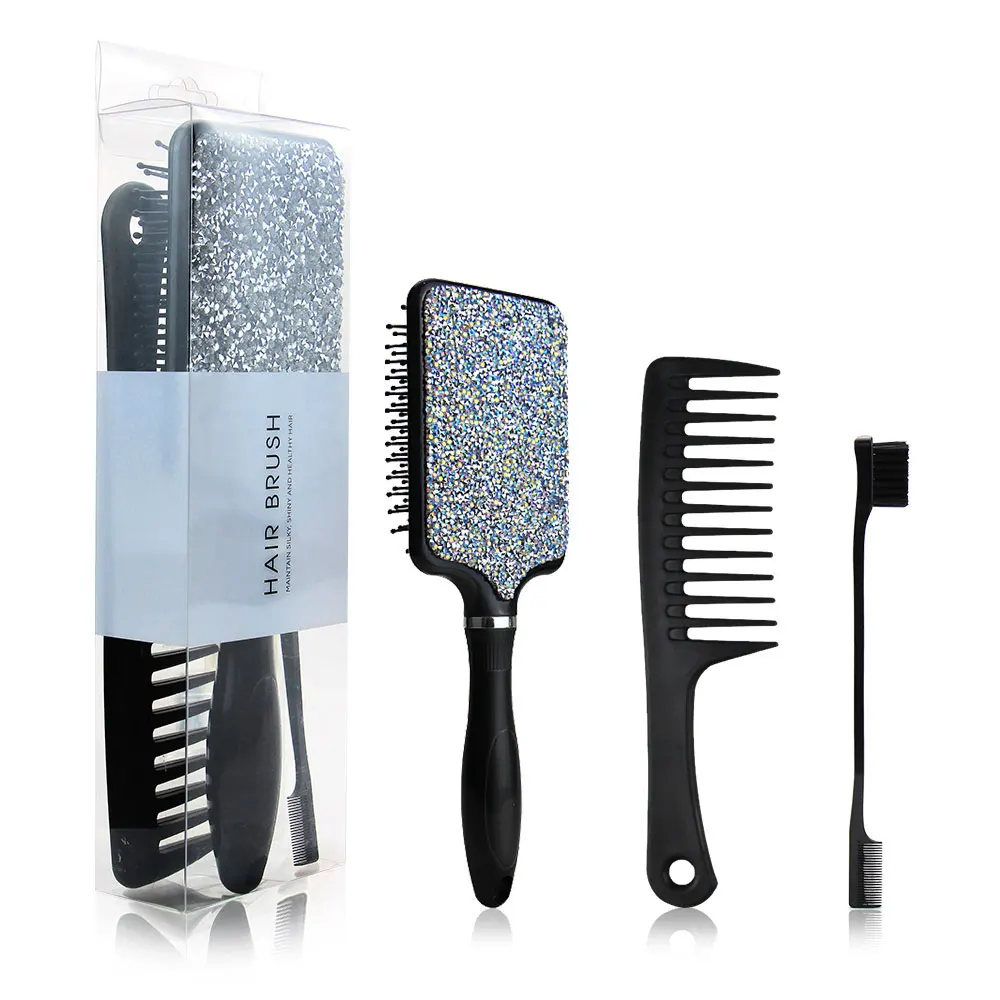 Masterlee Amazing diamond hair brushes shining massage comb wide tooth comb edge brush