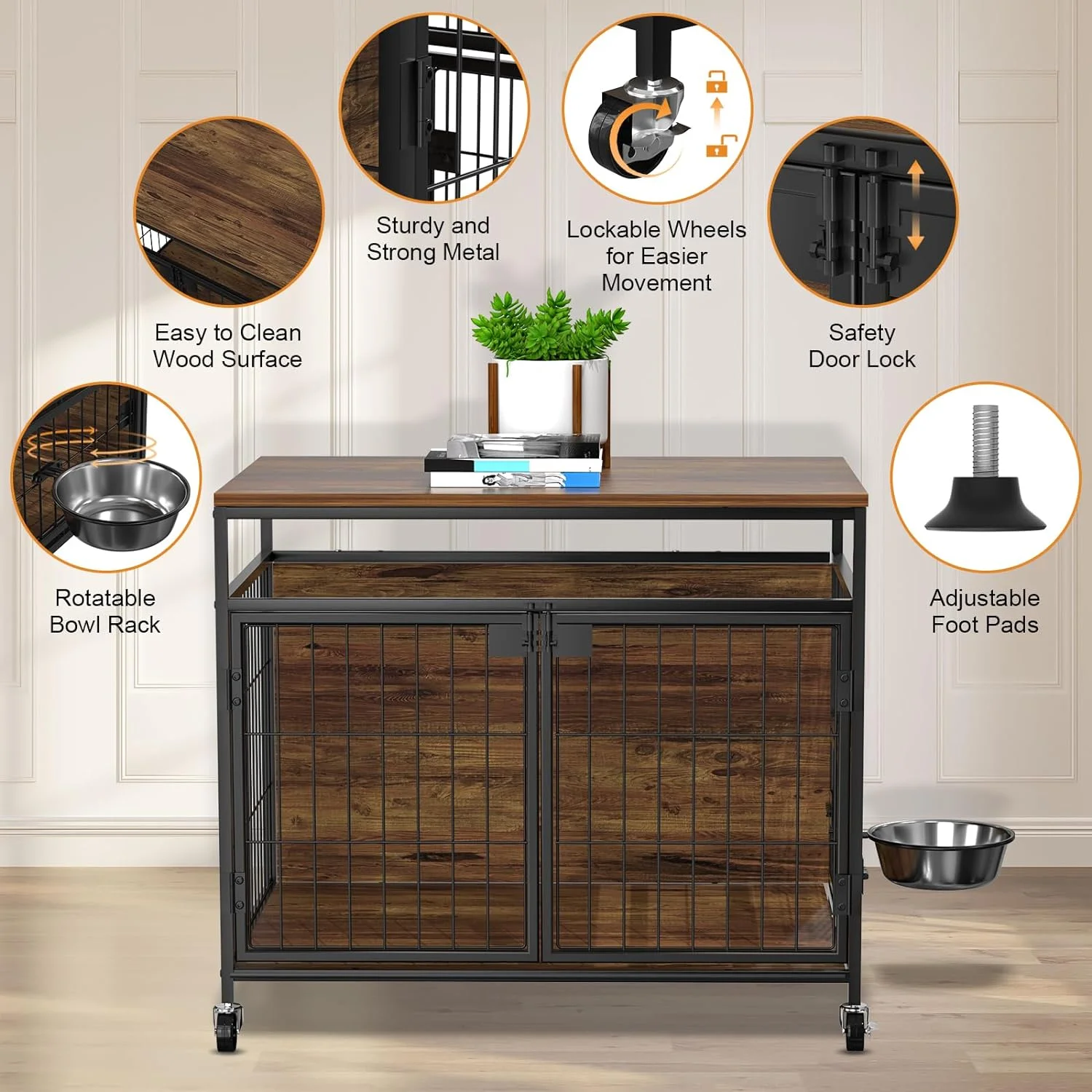 Custom Simple Furniture Style Dog Cage Decoration Indoor Dog Cage Suitable For Small And Medium-Sized Dogs