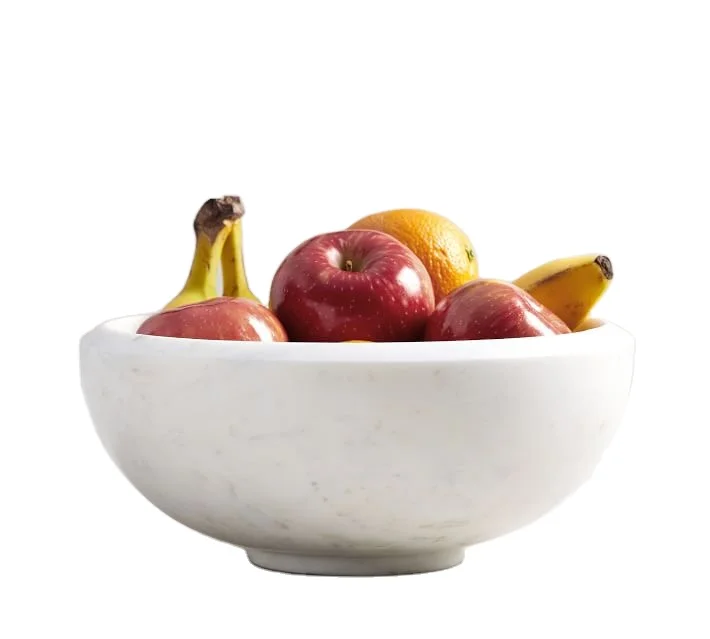 100% natural marble Kitchen Tableware Fruit Serving Bowl Trays for Restaurant White marble homeware Dish Plate