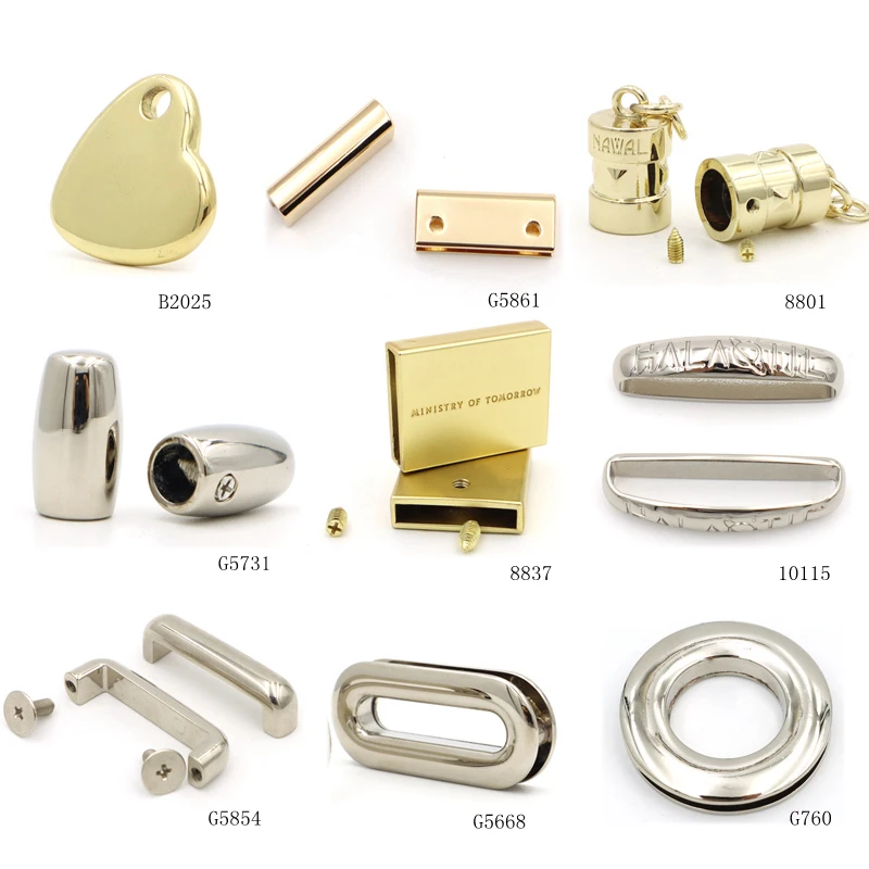 Cord End Gold Metal Corners for Handbags Hardware Fittings