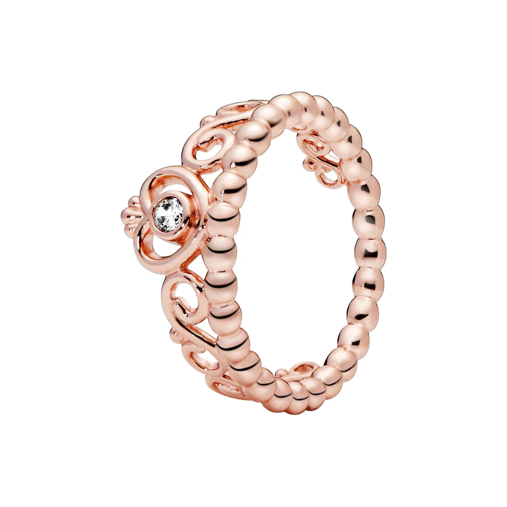 New 100% 925 Sterling Silver Original Rings Love Heart Princess Crown Hollow Shiny Ring Charm Pan Europe Women Jewelry Wholesale