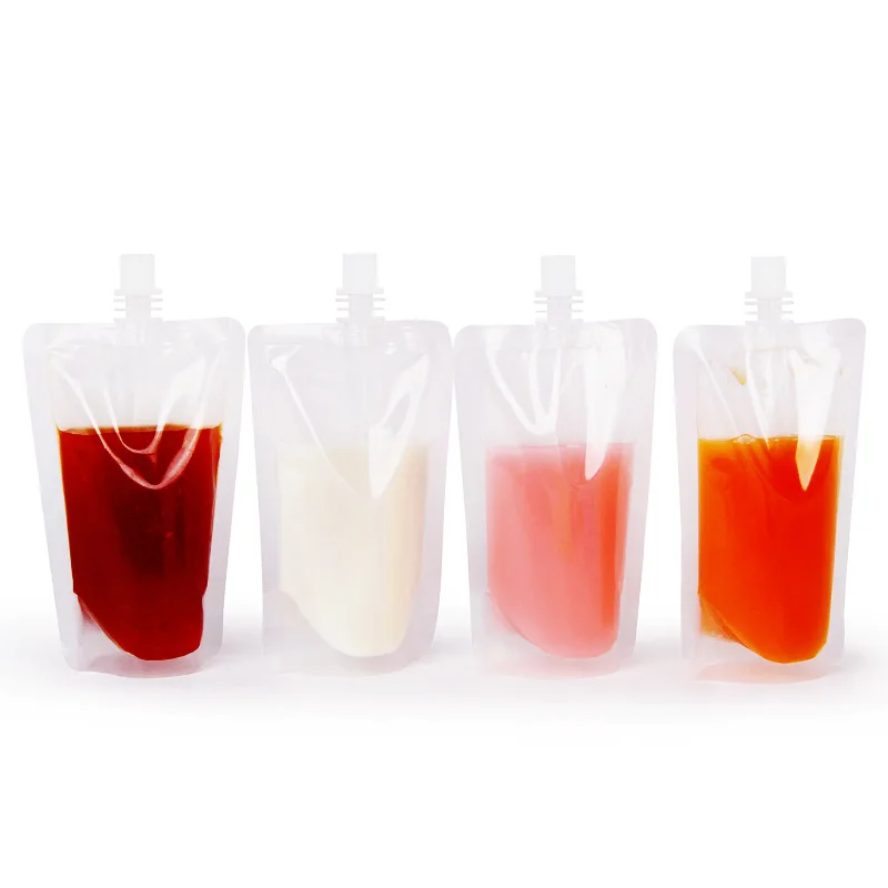 Custom hummingbird nectar packaging with spout stand up nectar suction nozzle bag 250ml plastic packaging pouch with spout