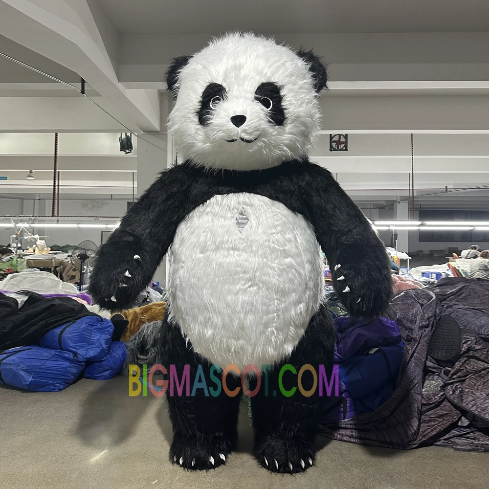 Hot Selling Unisex Adult Halloween Carnival Pink Panda Costume Inflatable Mascot for Stage Performance for Advertising