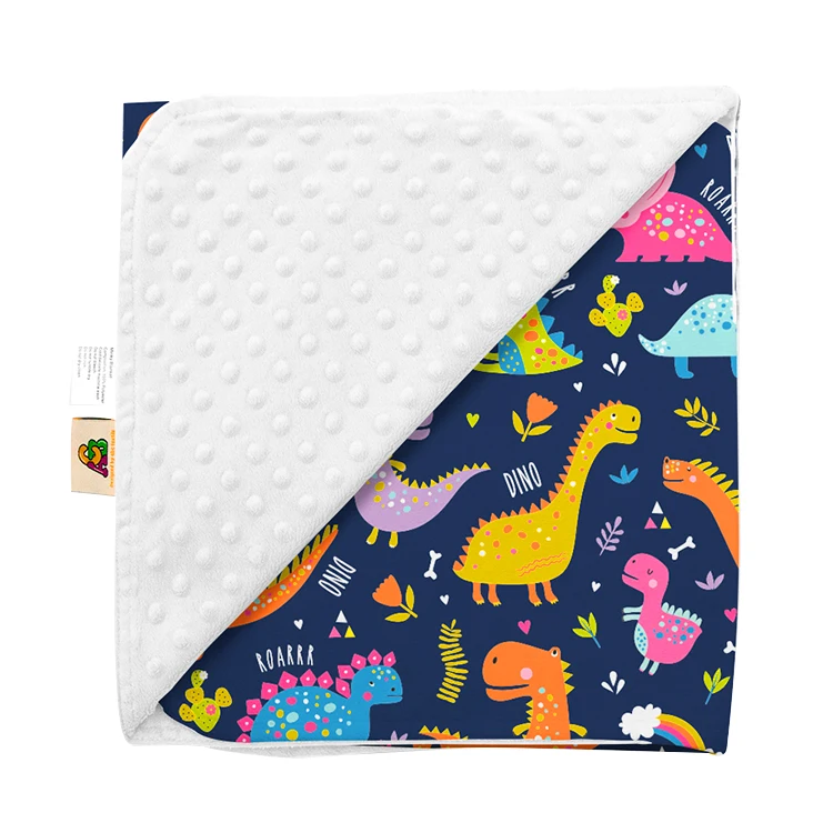 
Amazon Hot Sell Flower Print Fluffy Keep Infant Warm Comfy Minky Baby Throw Quilt 