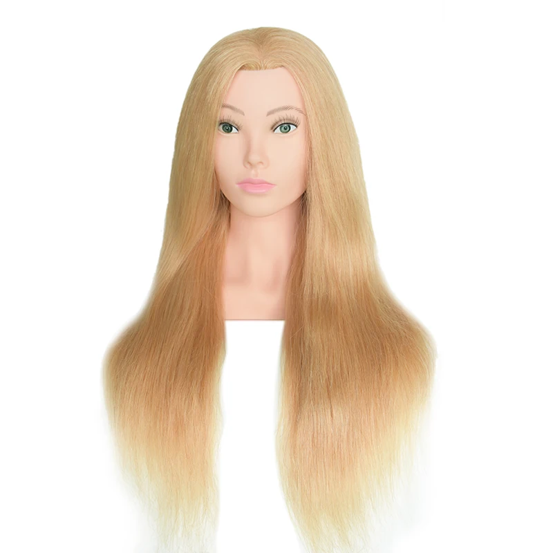 Wholesale Cheap 100% Human Hair Training Head Honey Blonde 27# Real Human Hair Dummy Training Mannequin Head With shoulders