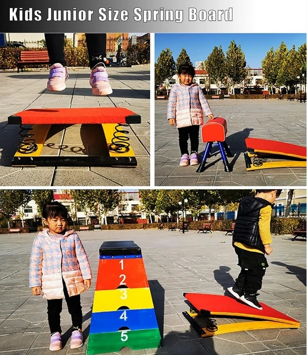 Kids Trampoline Gymnastic Springboard Athletic Training Equipment Physical Fitness Training Equipment Long Jump Field Gymnastics