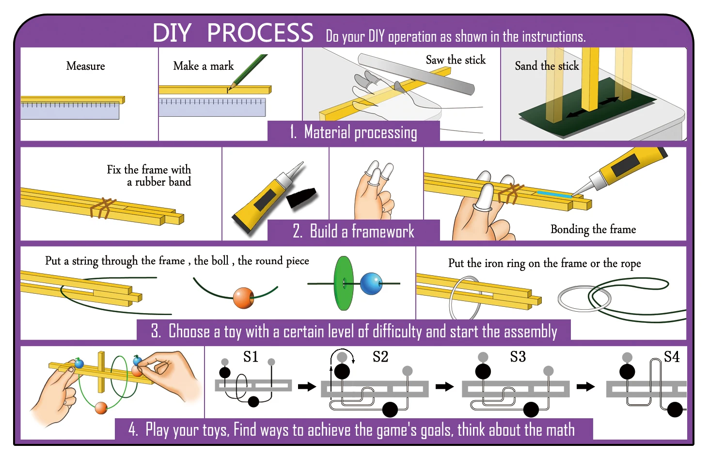 Fun DIY Math Toy Kit Two Balls Meeting Puzzle for Model Building and Creativity Encouragement