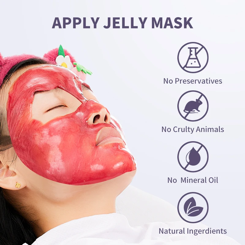 Antioxidant & Pore Shrinking Natural Seaweed Jelly Mask Powder for Face Wholesale Premium Rubber Mask Spa Set