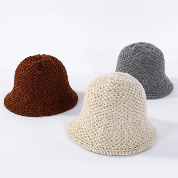 Базовая Новинка, вязаная модная зимняя теплая Панама ручной работы для молодых женщин