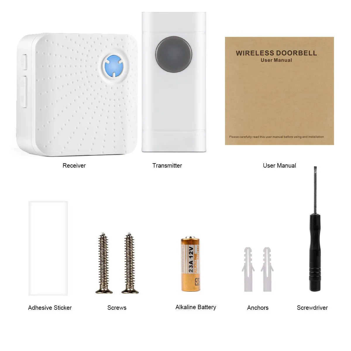 433mhz Wireless service bell system 600ft long range 1 button 2 chimes AC110V UK plug-in door bells