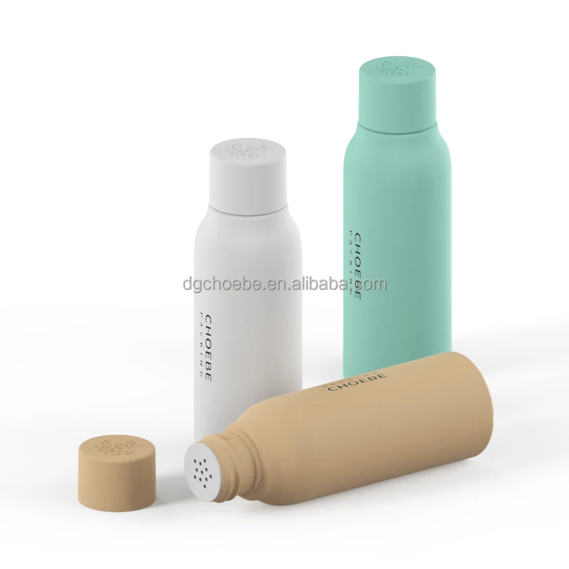Choebe Cylinder 3oz 50ml HDPE soft touch matte squeezable plastic powder dry shampoo bottle 40 gram cosmetic packaging