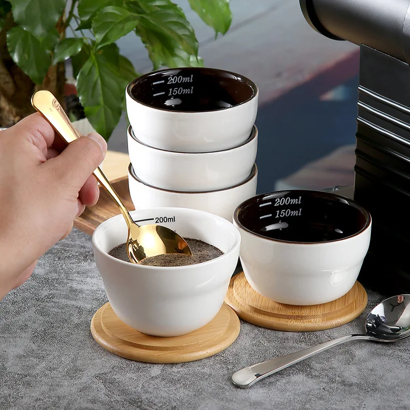 Coffee  measuring bowl cupping cup U-shaped evaluation cup 200ML coffee cup with measuring spoon