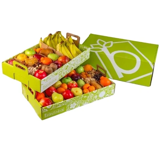 Оптовая продажа, изготовленный на заказ гофрированный картон для хранения фруктов и овощей, картонная упаковочная коробка