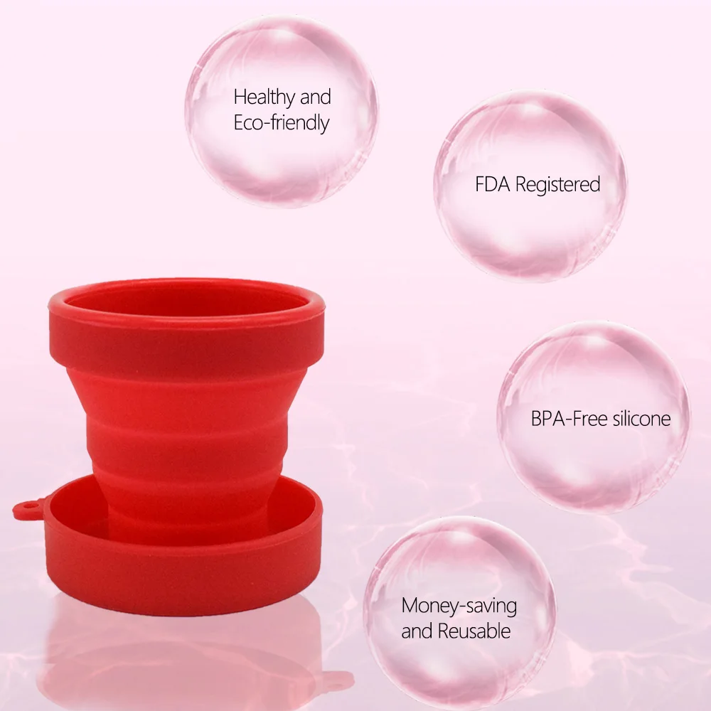 
1 Set Red Menstrual Cup sterilizer Menstrual collector Medical Silicone Menstrual Cup And sesterilizer Soft period Cup for women 