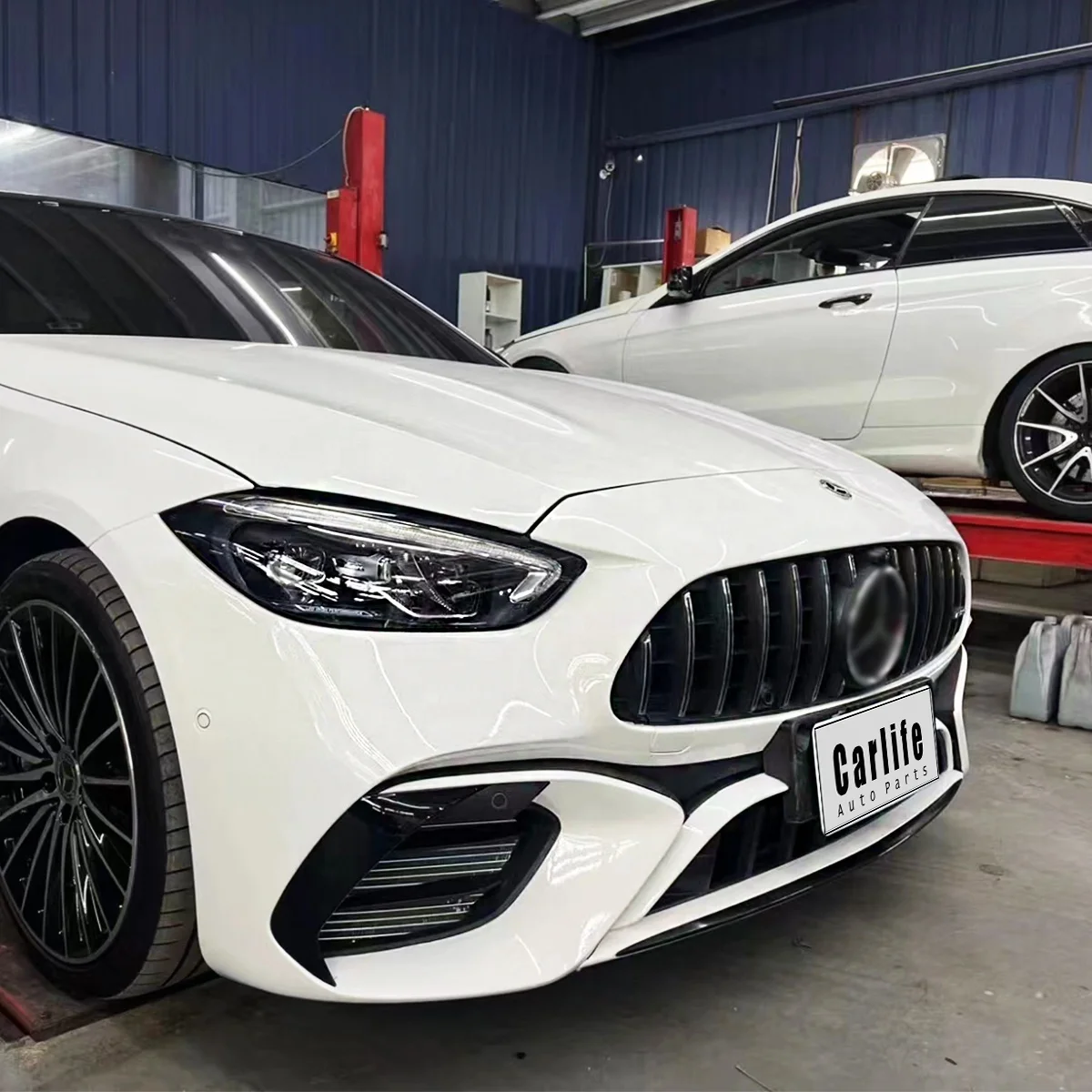 Car accessories for Mercedes Benz C class W206 2021 2022 year facelift to C63 model front bumper assembly rear bumper assembly