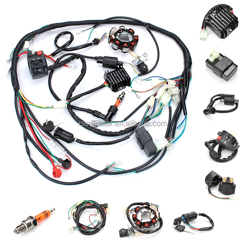 Ignition coil Complete Electrics Wiring Harness Chinese Dirt PIT Bike ATV CG150-250cc Zongshen Loncin