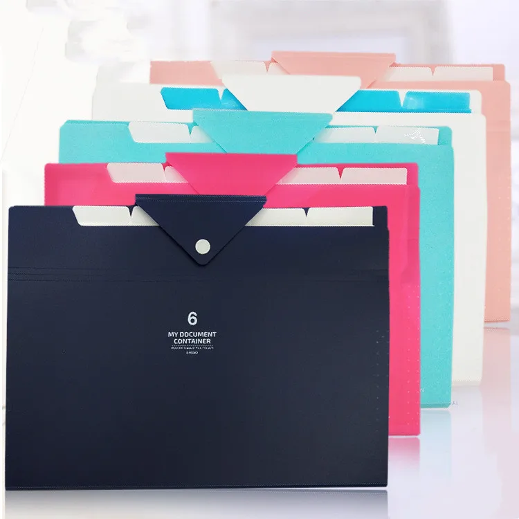 Customized Office Stationery Document PP Plastic Expanding File Folder Organizer With Pocket