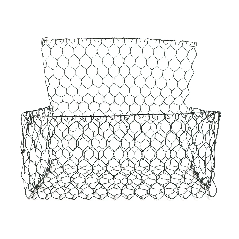 2x1x1m Woven 3.05mm Galvanized Gabion Stone Baskets Box Supplier 80x100mm Hexagonal Gabion Mesh