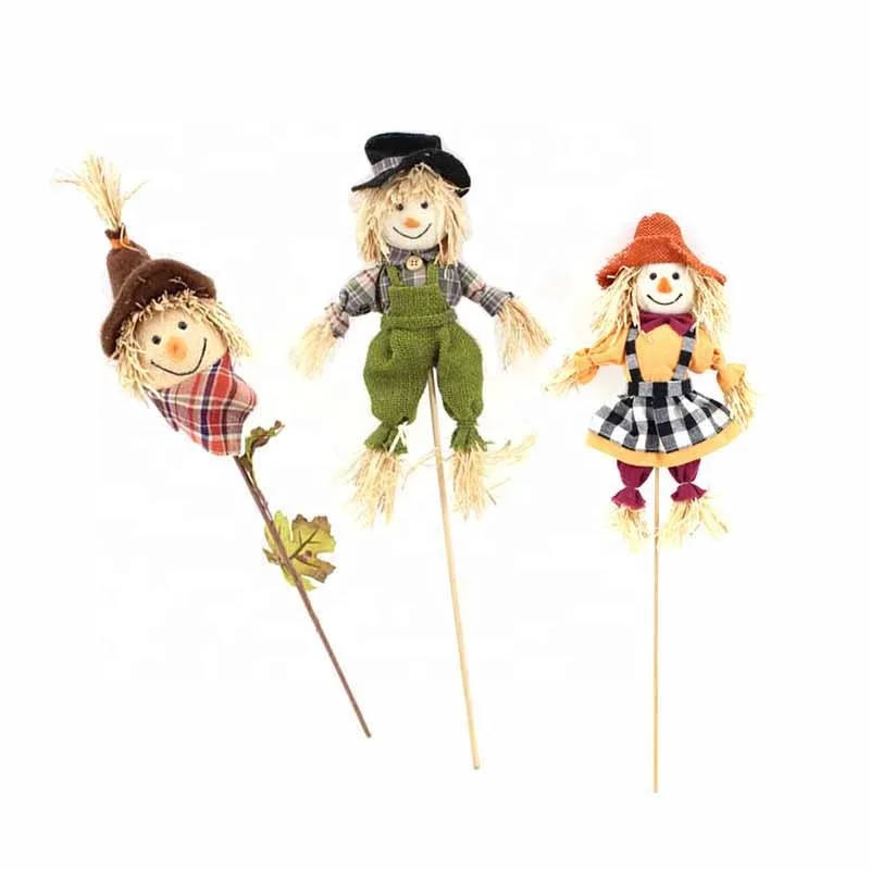 Wholesale Fall Harvest Thanksgiving Home Decoration Natural Material Handmade 7 Inch Scarecrow Branch