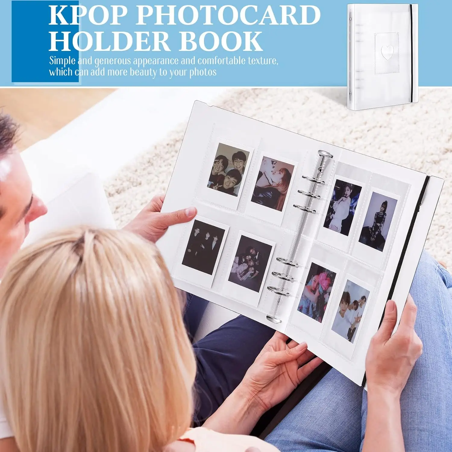 Clear Photo Album 6 Ring Photocard Binder A5 Kpop Photocard Holder Album Book Photo Card Holders