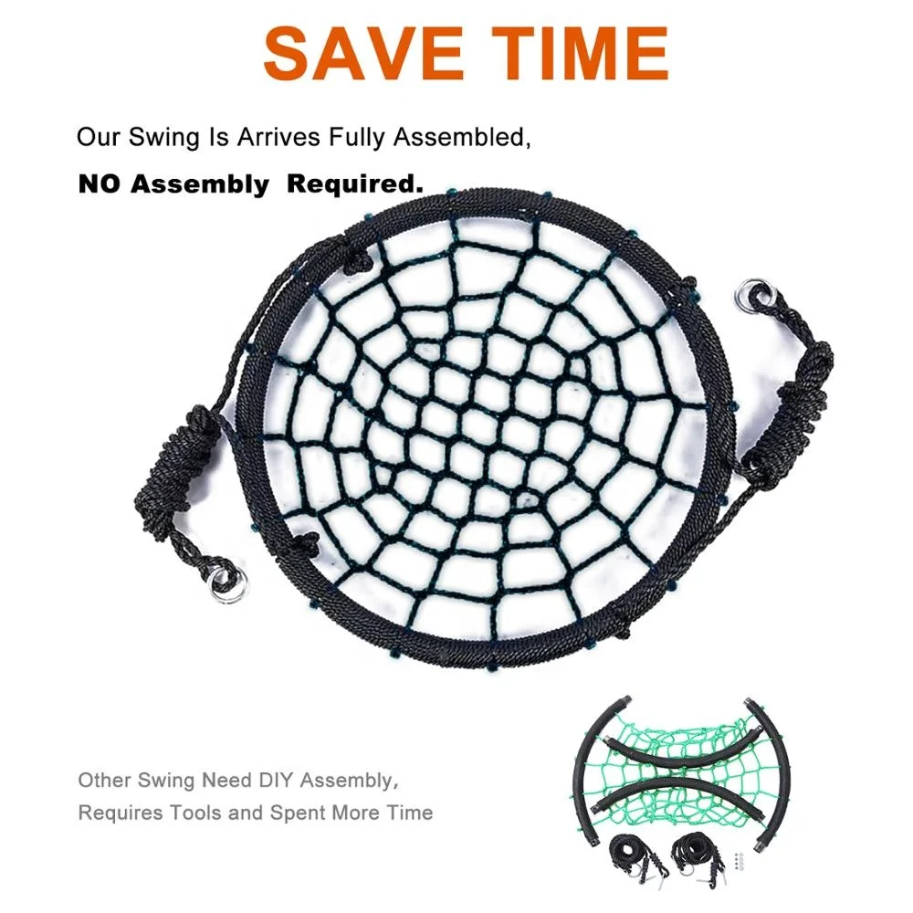 Portable Playground Accessories Outdoor Garden Tree Round Web Swing Nest Swing for Kids