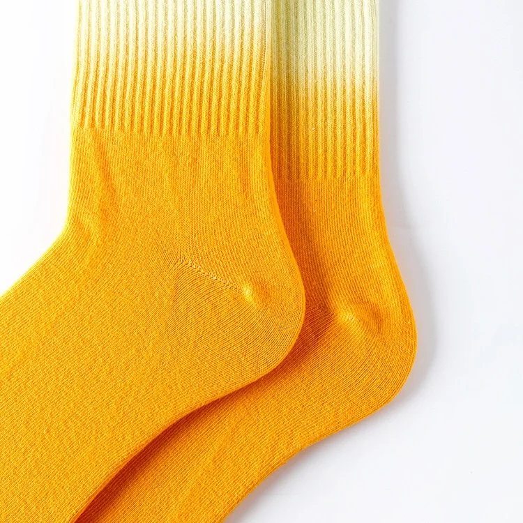 SHANXIN на заказ Dip Dye красочные повседневные хлопковые спортивные модные носки оптом OEM Tie