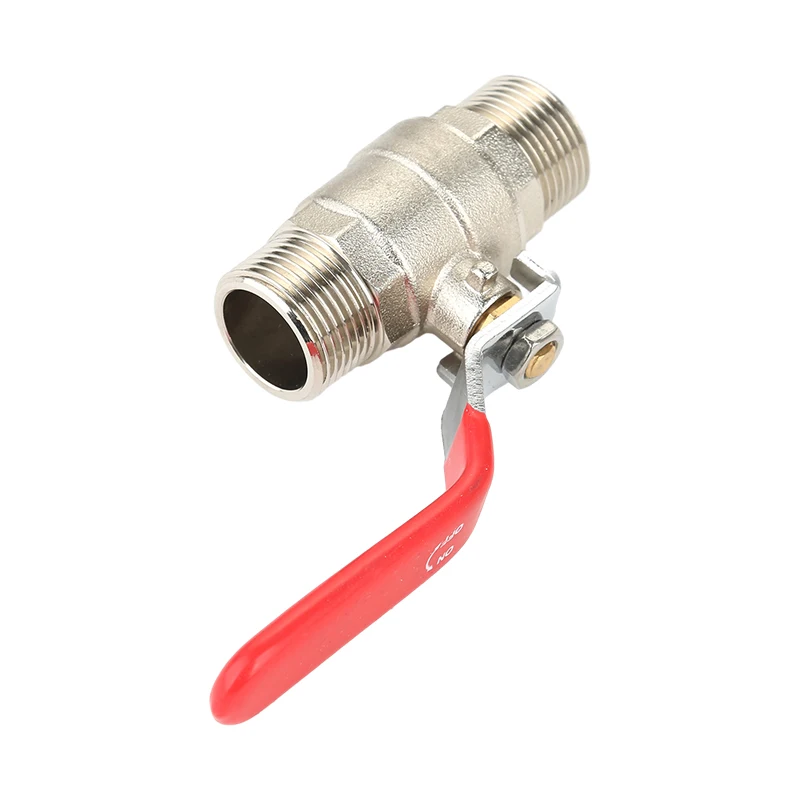 High Quality Custom Size Female To Female Brass Ball Valve With Steel Lever Handle Red Handle Ball Valve