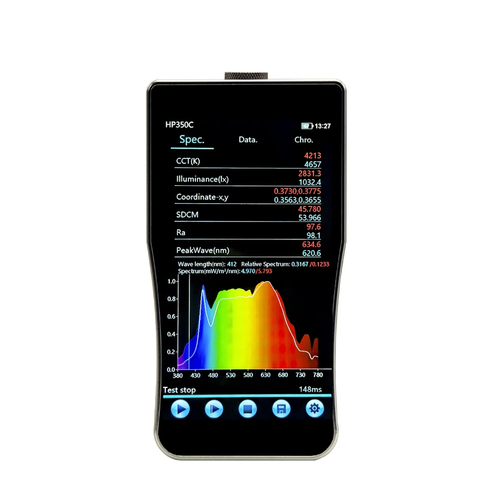 HP350C Smart wireless spectral power meter 380-780nm handheld Portable CCT CRI Spectrometer Price for LED Light