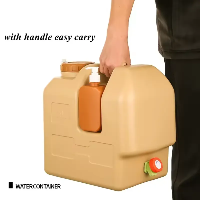 BPA-Free 20L Plastic Water Storage Bucket with Tap Hand Sanitizer Bottle for Camping Drinkware Product