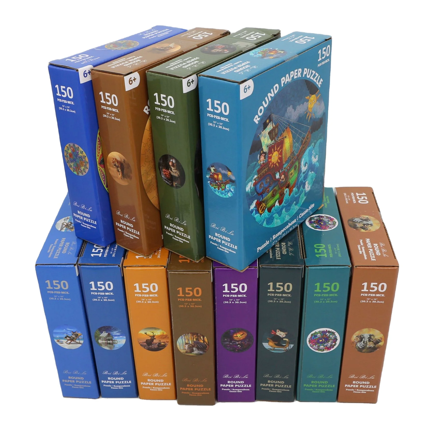 Hot sale Round puzzle Games Custom Paper 150 Pieces of Jigsaw Puzzles Animal puzzles For kids