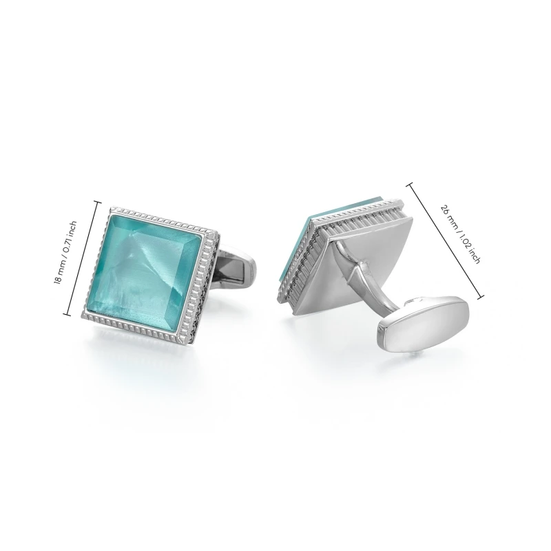 Daili Wholesale Colorful Large Cufflinks High Quality Blue Diamond Cufflinks Zinc Alloy Square Cufflinks for Men Shirt