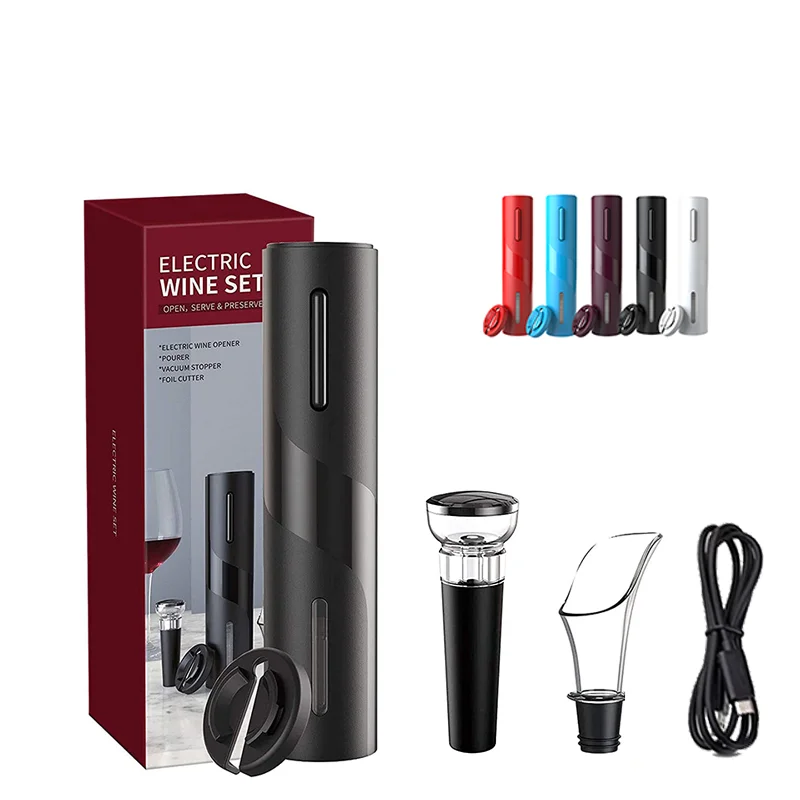 NEW USB Electric Corkscrew Red Wine Opener Set with Wine Pourer/Wine Pump