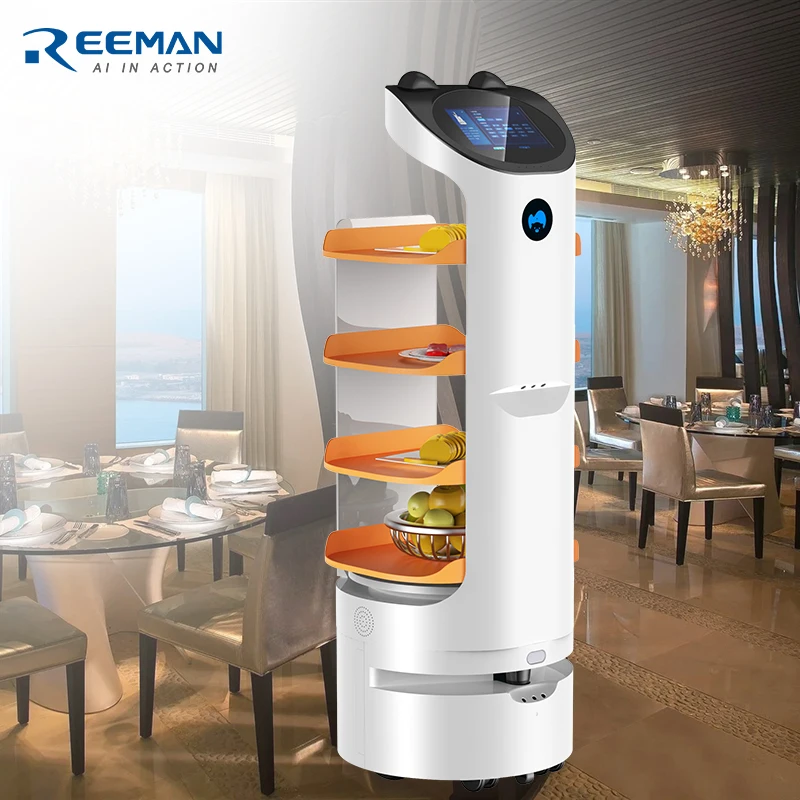 Novel Delivery Robot Factory Food Water Robots Restaurant Hotel Package Delivery Server Robot Waiters For Sale