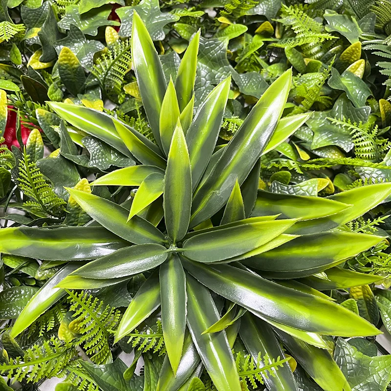 JS Artificial Plant Wall Panel Green Material Exterior Interior Wall Stone Tiles Artificial Grass Wall for Vertical Garden Home