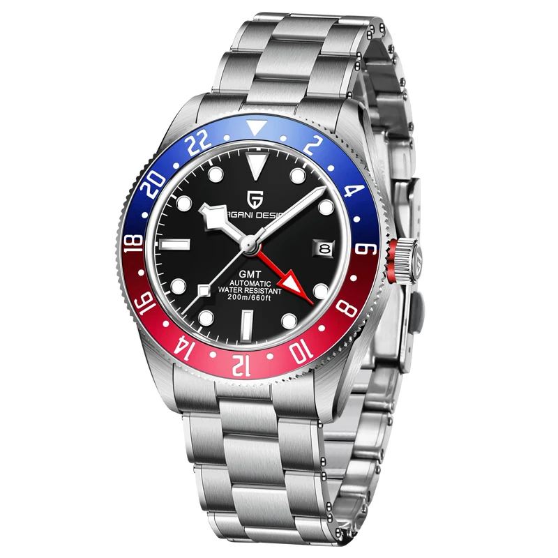 New PAGANI DESIGN 1706 40MM Diameter Mechanical Wristwatch Luxury Automatic Watch for Men Stainless Steel Rivet Strap Dive clock