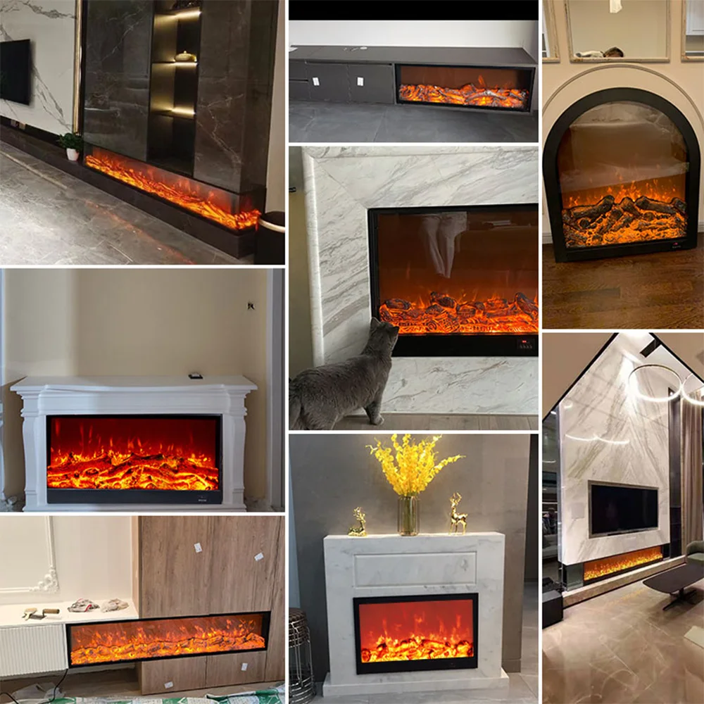 3D custom decorative simulated flame fireplace embedded electric fireplace American home artificial fireplace
